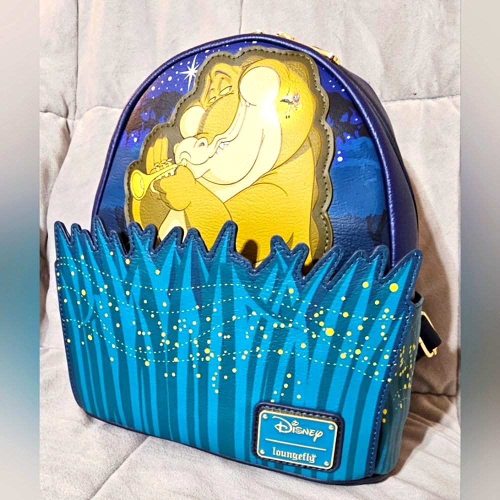 NWT Louis and Ray Glow Loungefly Mini Backpack Princess and the Frog Disney100